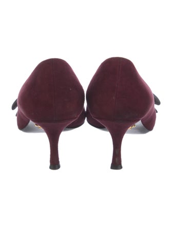 Prada Suede Bow Accents Pumps