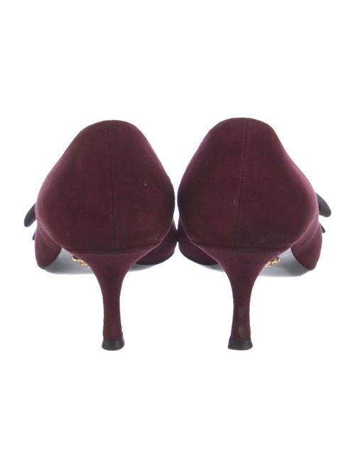 Prada Suede Bow Accents Pumps