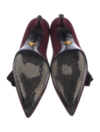Prada Suede Bow Accents Pumps