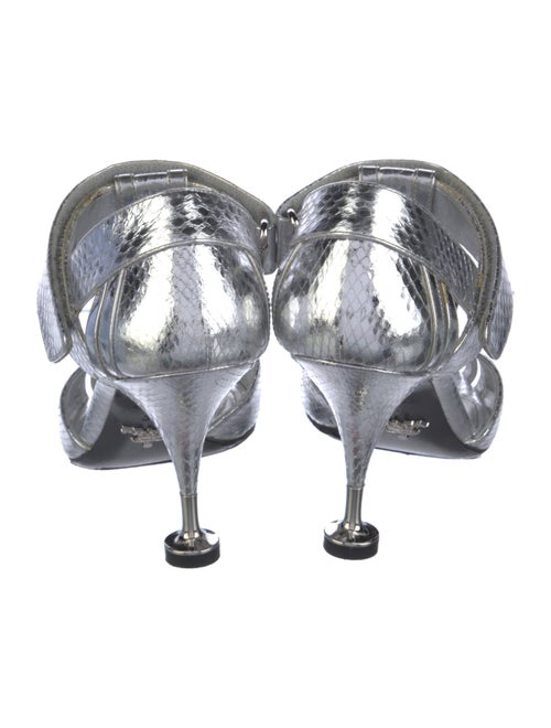 Prada Snakeskin T-Strap Sandals