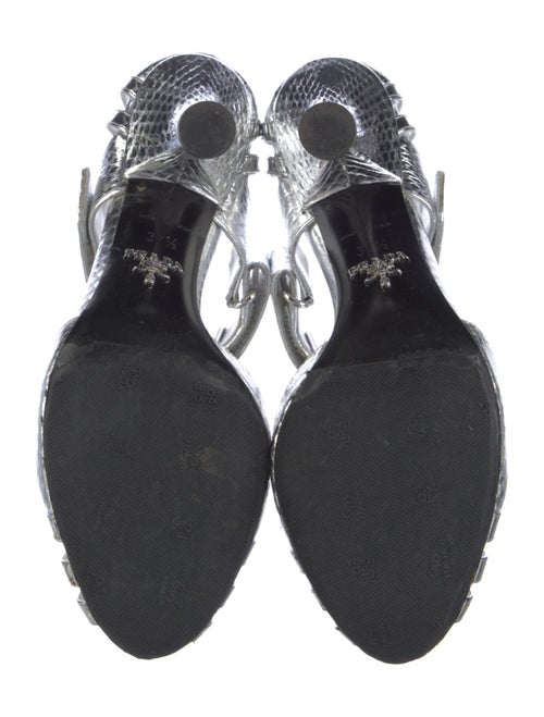 Prada Snakeskin T-Strap Sandals