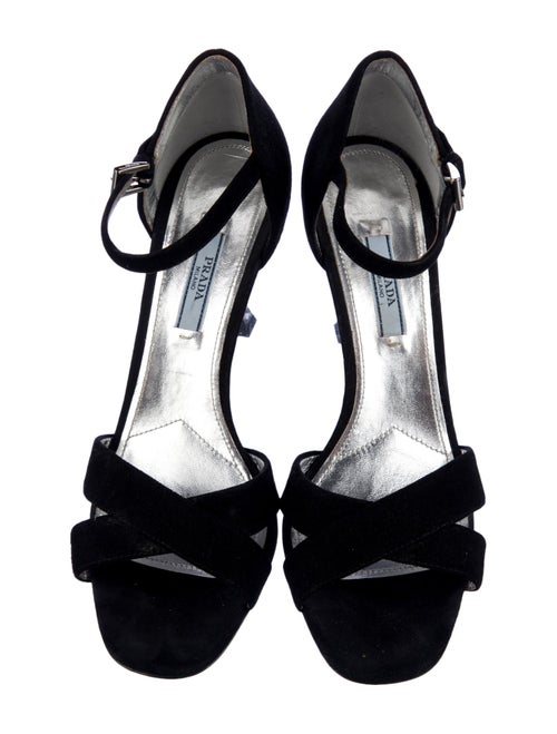 Prada Suede Crystal Embellishments Sandals