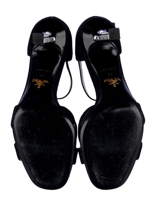 Prada Suede Crystal Embellishments Sandals