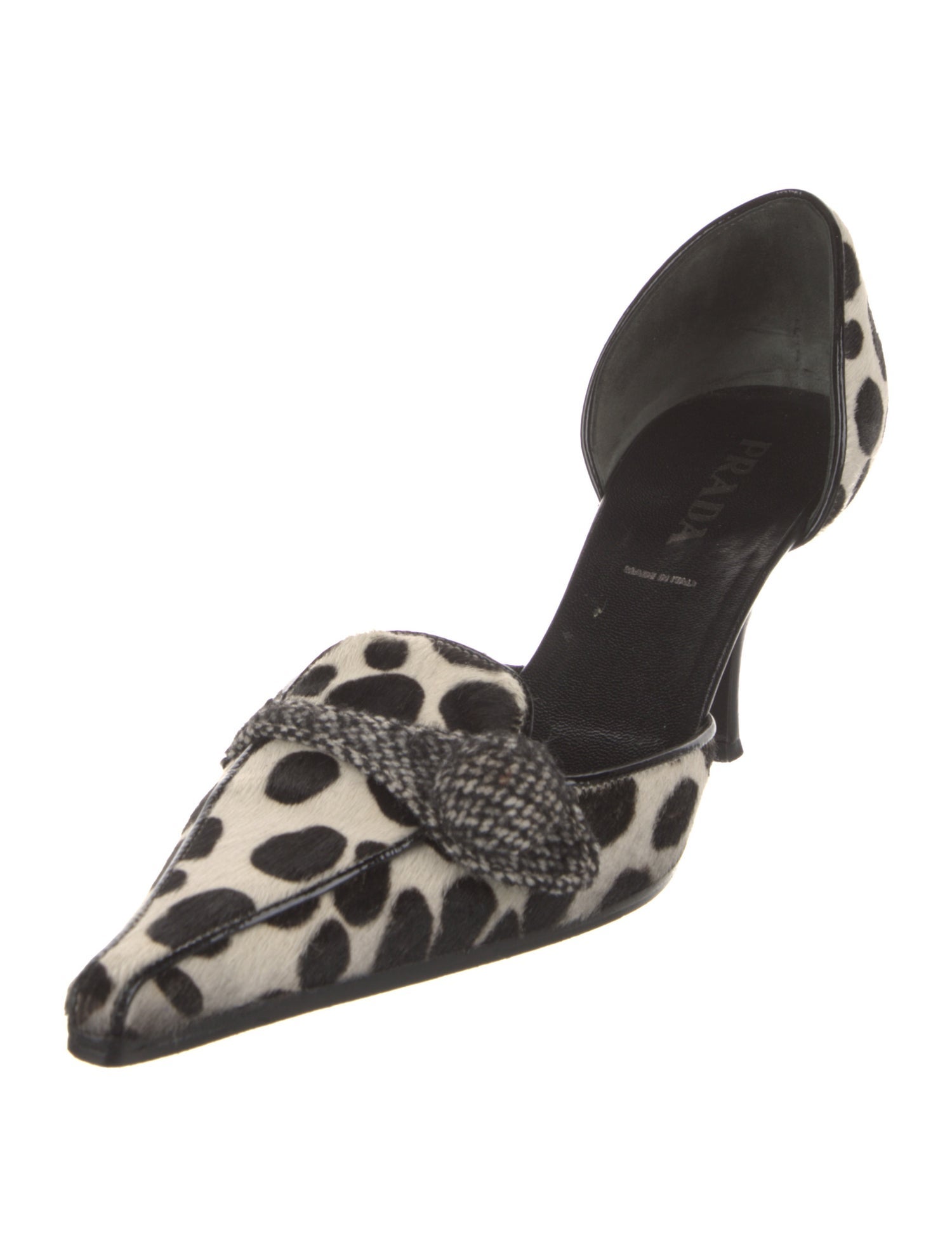 Prada Calf Hair Printed D'Orsay Pumps