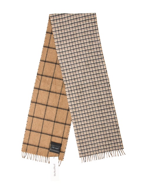 Prada Silk Plaid Print Scarf