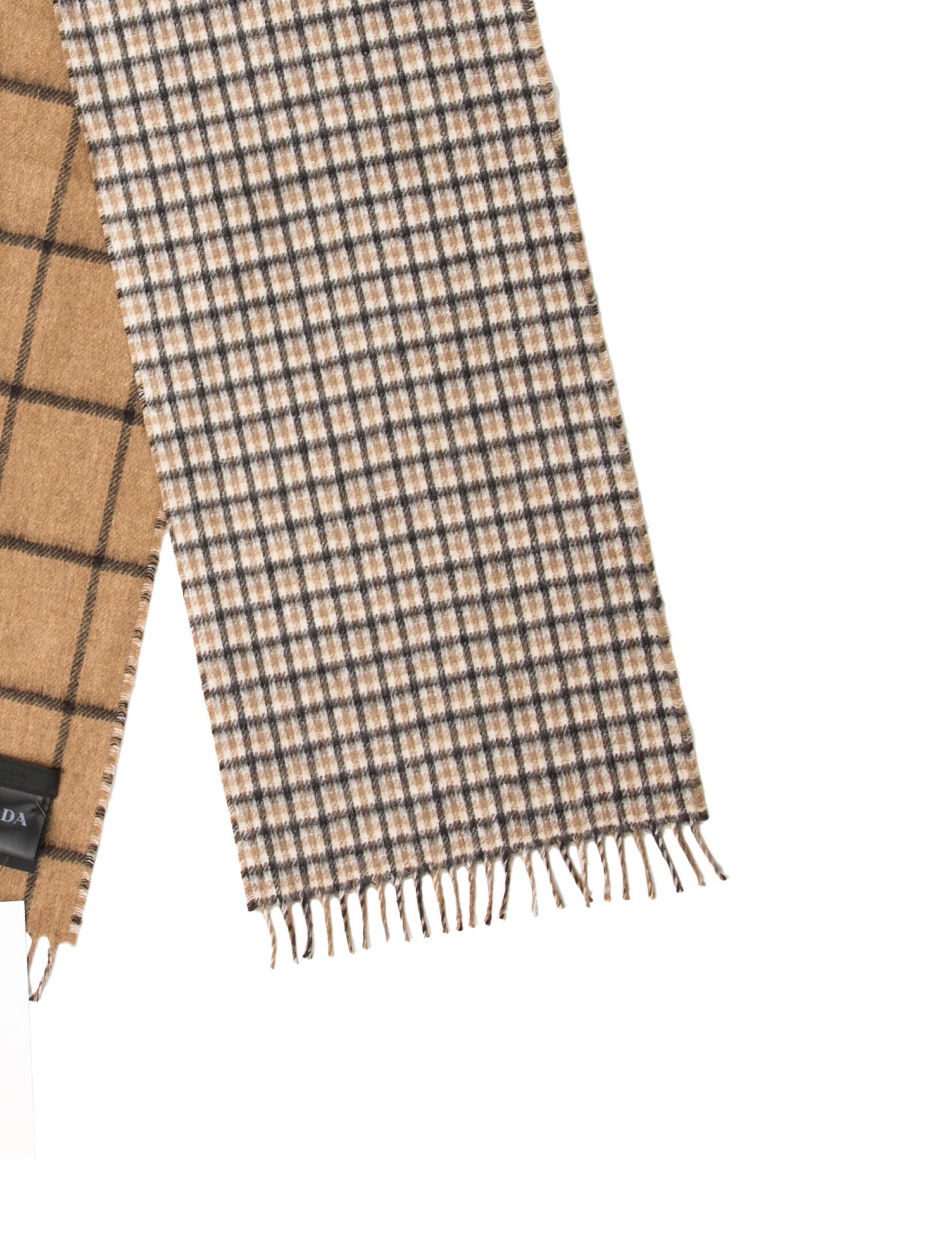 Prada Silk Plaid Print Scarf