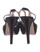 Prada Satin Beaded Accents Slingback Sandals