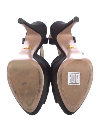 Prada Satin Beaded Accents Slingback Sandals