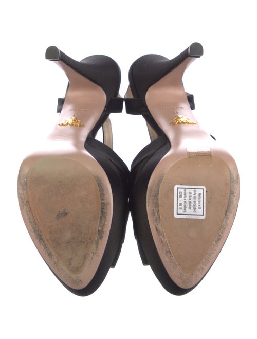 Prada Satin Beaded Accents Slingback Sandals