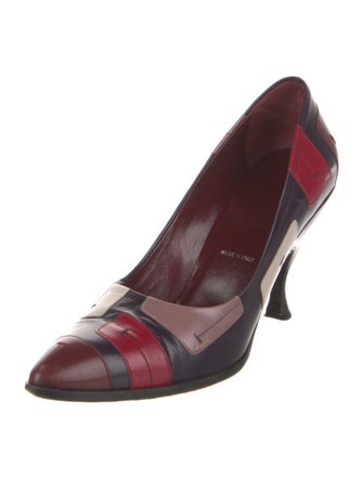 Prada Leather Printed D'Orsay Pumps