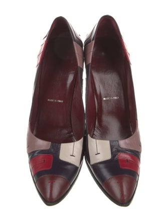 Prada Leather Printed D'Orsay Pumps