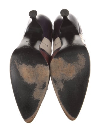 Prada Leather Printed D'Orsay Pumps