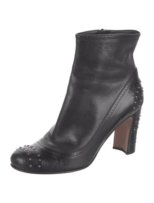 Prada Leather Studded Accents Boots