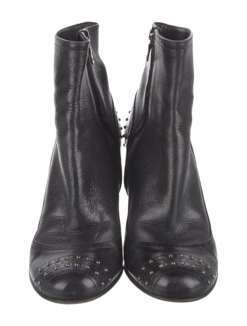 Prada Leather Studded Accents Boots