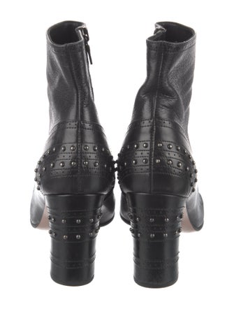 Prada Leather Studded Accents Boots