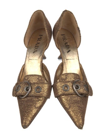 Prada Glitter Accents D'Orsay Pumps