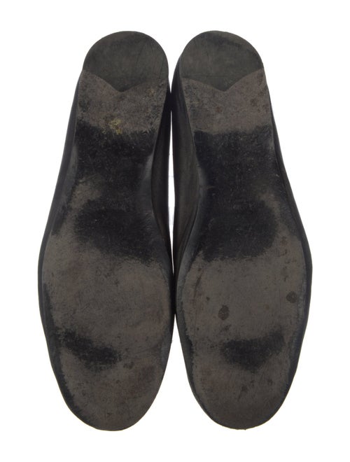 Prada Enameled Metal Triangle Leather Ballet Flats