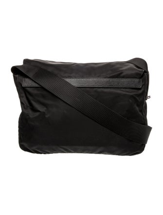 Prada Enameled Metal Triangle Messenger Bag