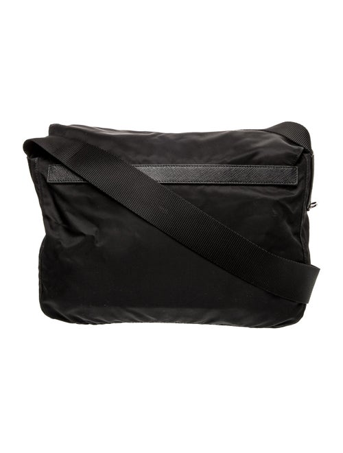 Prada Enameled Metal Triangle Messenger Bag