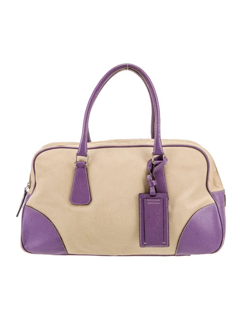 Prada Enameled Metal Triangle Top Handle Bag