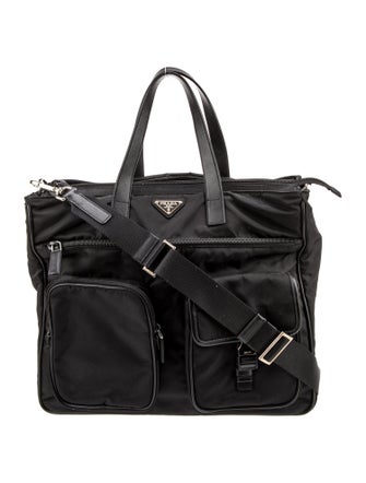 Prada Enameled Metal Triangle Messenger Bag