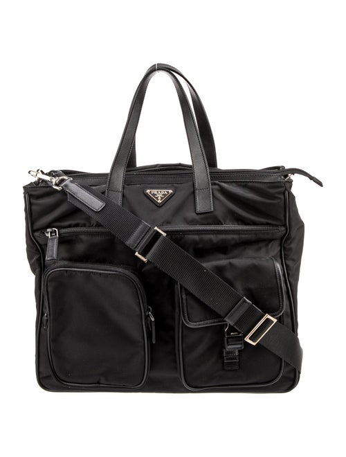 Prada Enameled Metal Triangle Messenger Bag