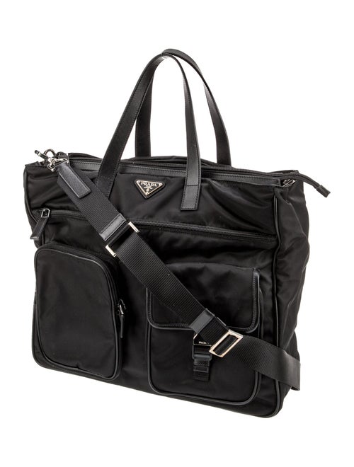 Prada Enameled Metal Triangle Messenger Bag