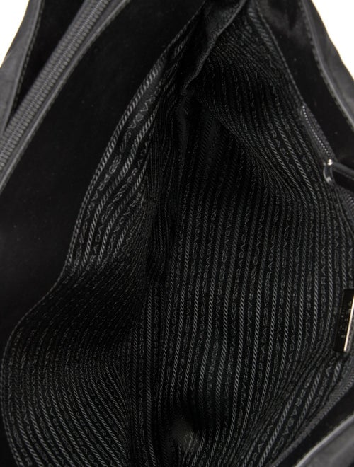 Prada Enameled Metal Triangle Messenger Bag