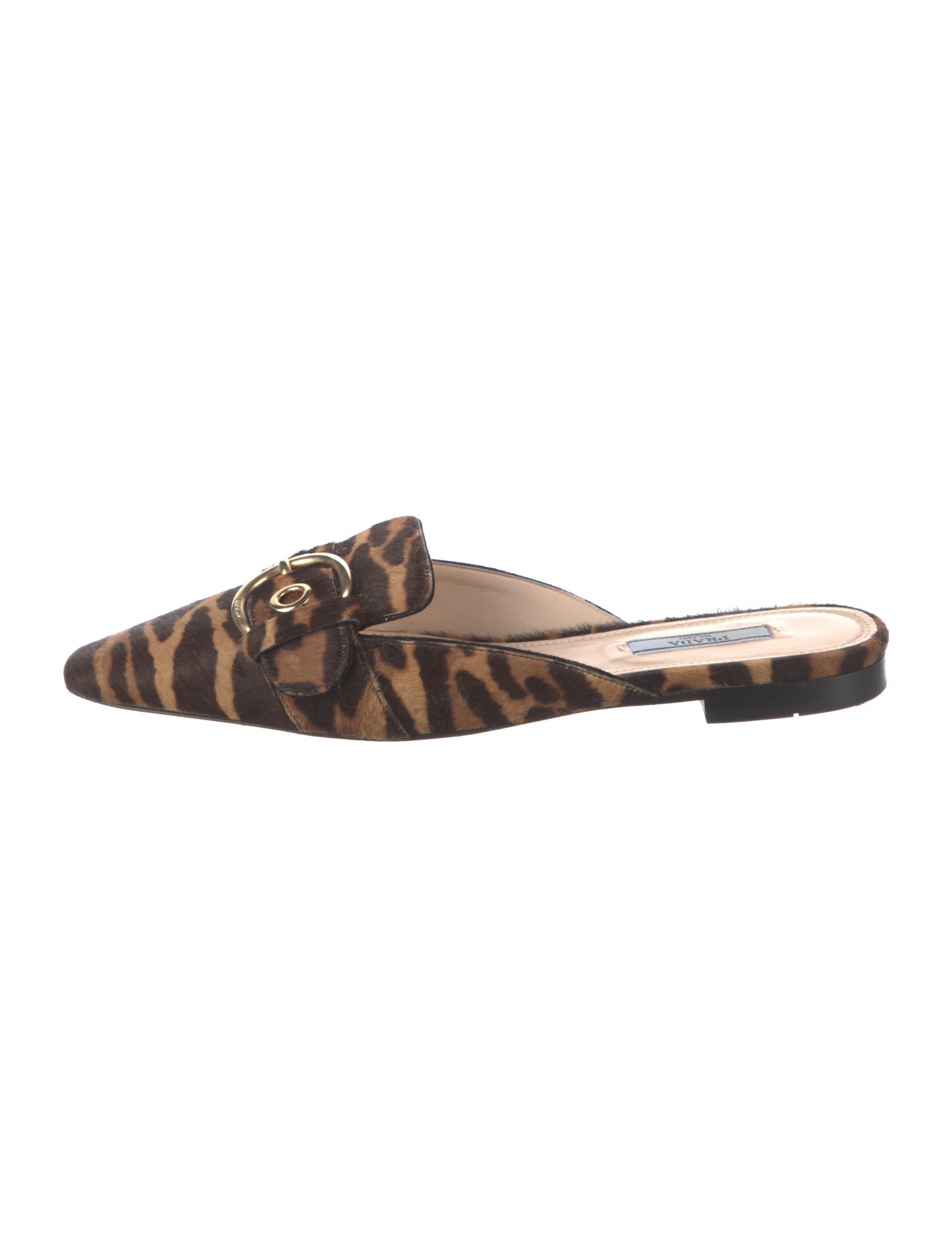 Prada Ponyhair Animal Print Mules