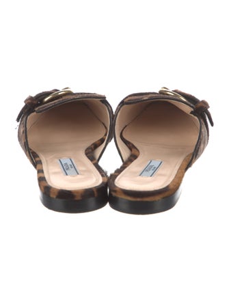 Prada Ponyhair Animal Print Mules