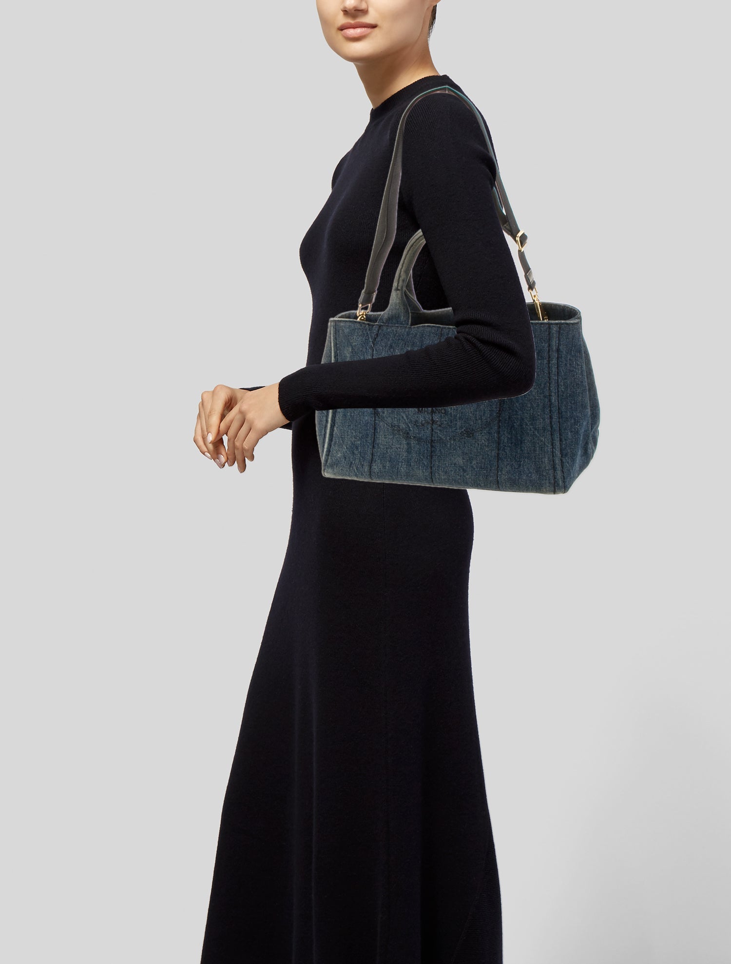 Prada Enameled Metal Triangle Shoulder Bag