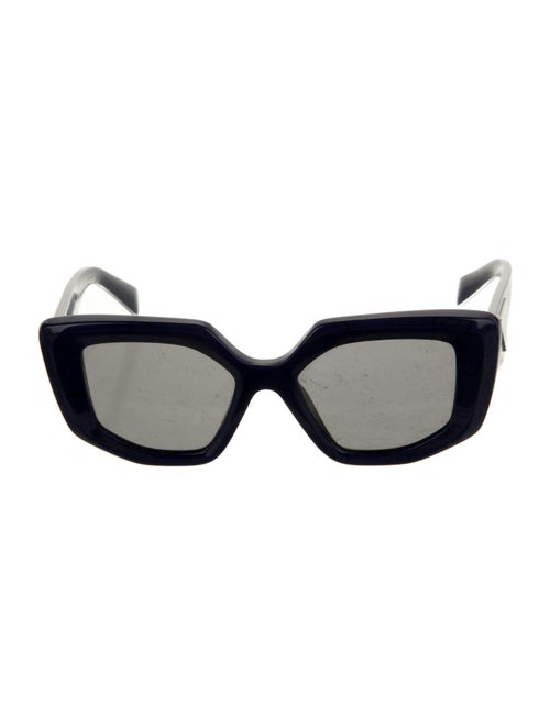 Prada Enameled Metal Triangle Square Sunglasses