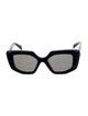 Prada Enameled Metal Triangle Square Sunglasses