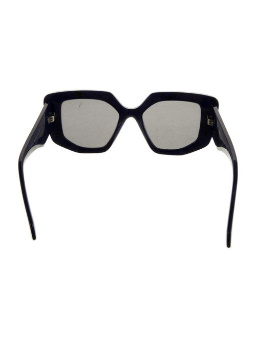 Prada Enameled Metal Triangle Square Sunglasses