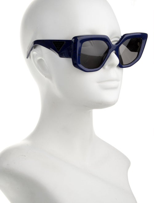 Prada Enameled Metal Triangle Square Sunglasses