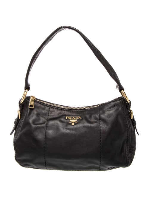 Prada Enameled Metal Triangle Top Handle Bag