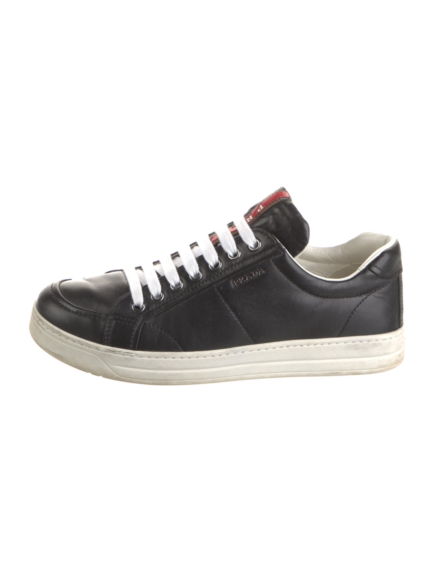 Prada Sport Leather Colorblock Pattern Sneakers