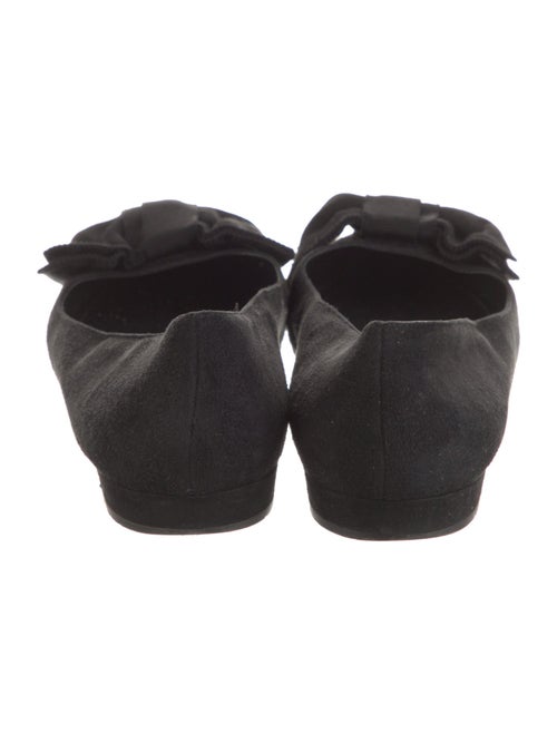 Prada Suede Bow Accents Ballet Flats
