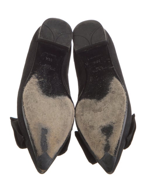 Prada Suede Bow Accents Ballet Flats
