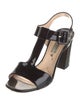 Prada Patent Leather T-Strap Sandals