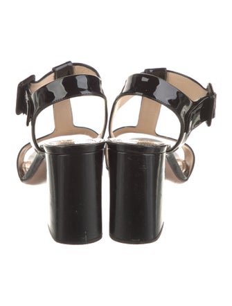 Prada Patent Leather T-Strap Sandals