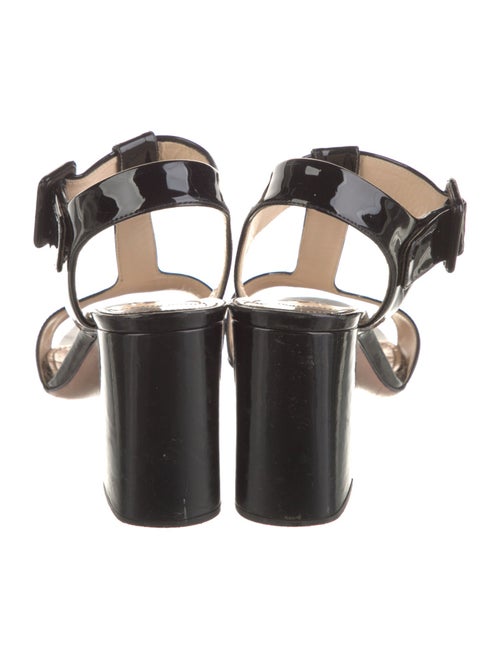 Prada Patent Leather T-Strap Sandals