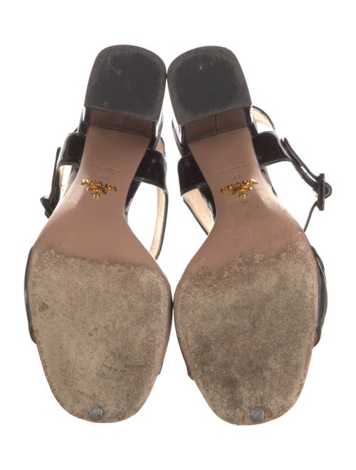 Prada Patent Leather T-Strap Sandals