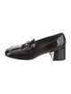 Prada Enameled Metal Triangle Patent Leather Pumps
