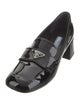 Prada Enameled Metal Triangle Patent Leather Pumps