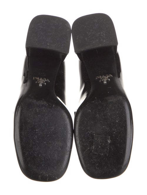 Prada Enameled Metal Triangle Patent Leather Pumps