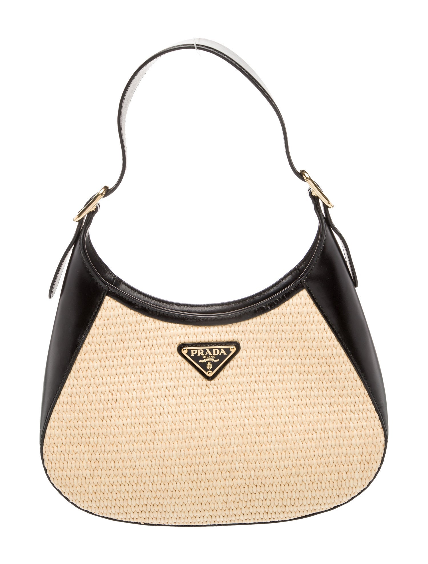 Prada Enameled Metal Triangle Cleo