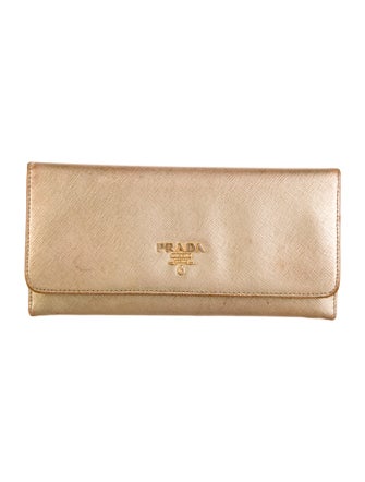 Prada Saffiano Metal Leather Continental Wallet