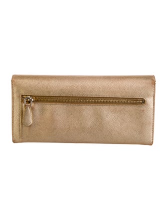 Prada Saffiano Metal Leather Continental Wallet