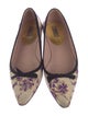 Prada Floral Print Bow Accents Ballet Flats